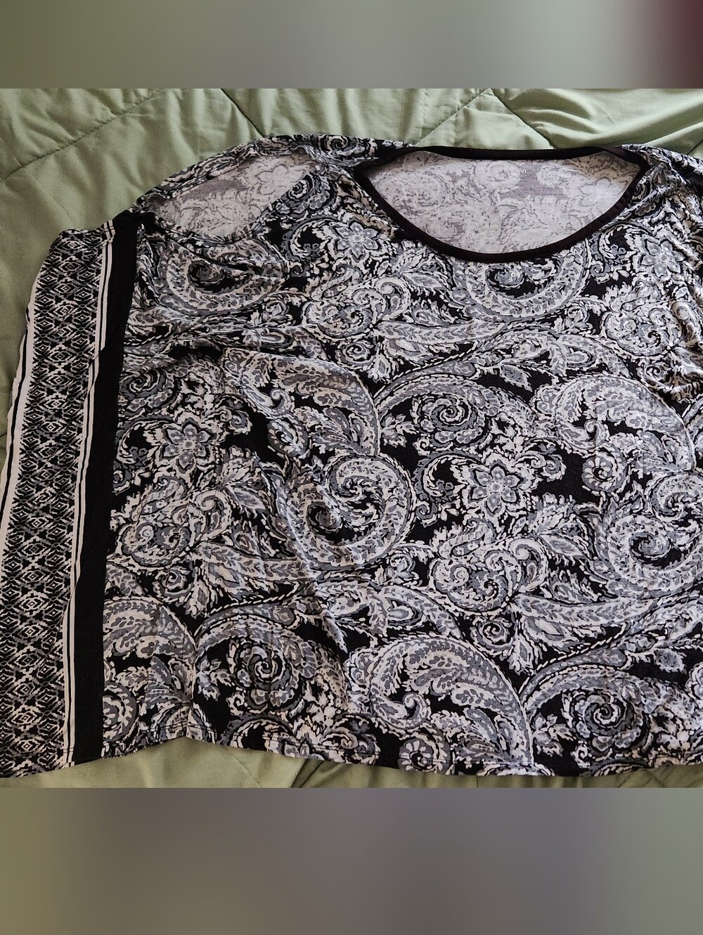 Black & White Paisley Poncho Blouse